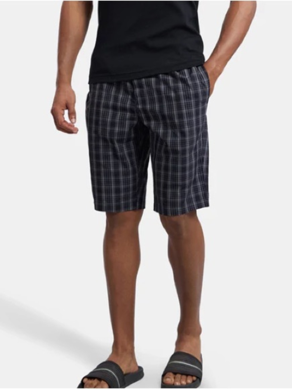 Lululemon Athletica Men's Kahuna Checkered Shorts in Black and Gray